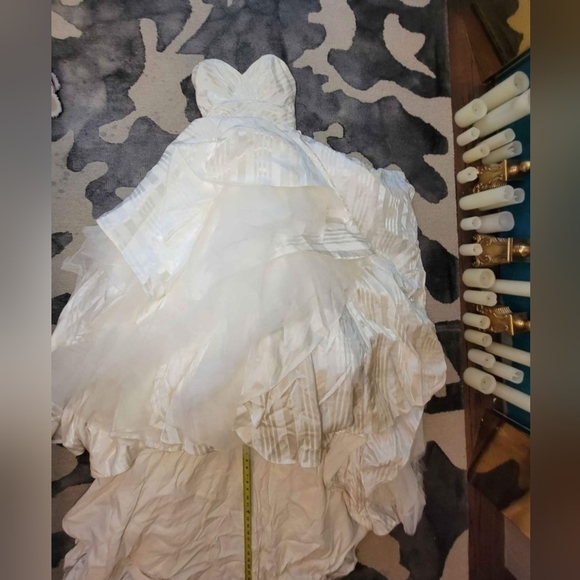 Hayley Paige Ivory Striped Organza Wedding Dress - Picture 8 of 12